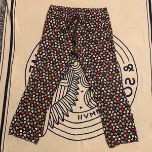 Unisex Rainbow Heart Pajama Pants